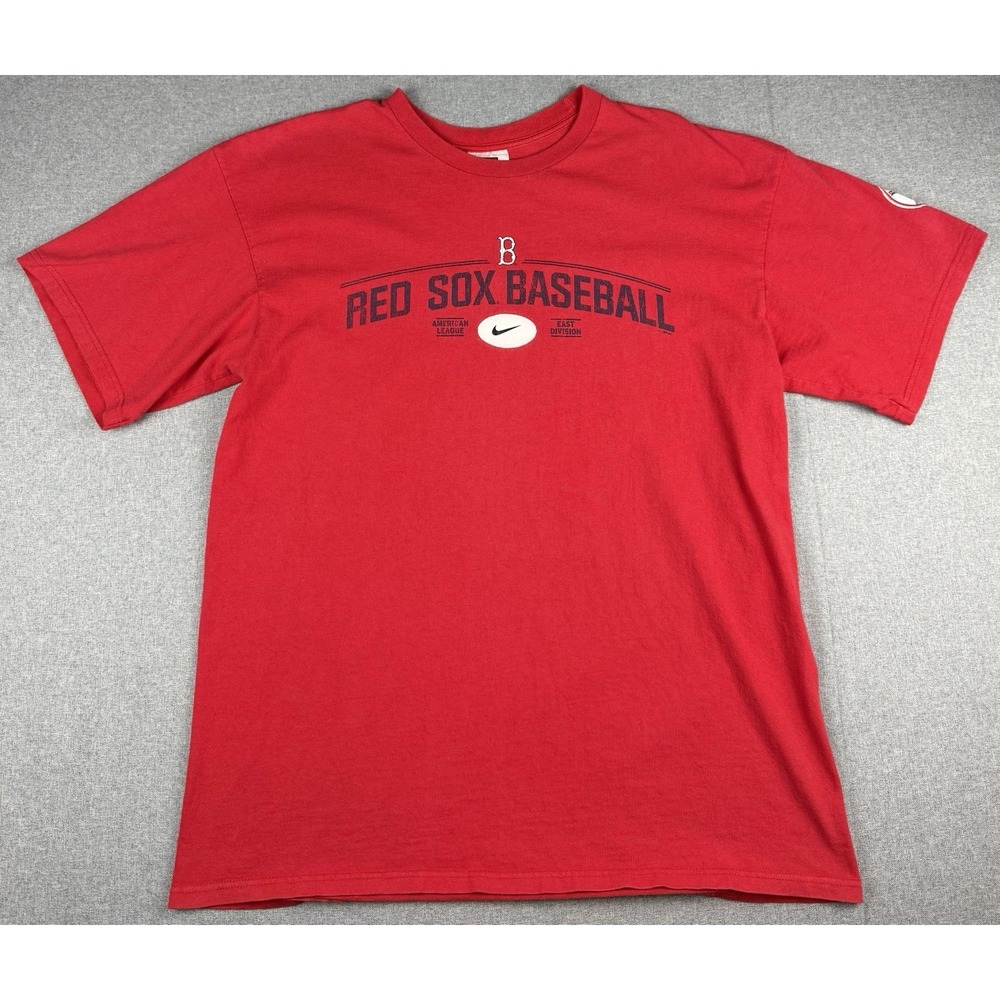 Nike Team Boston Red Sox Baseball T Shirt Mens Large Red MLB Vintage Swoosh